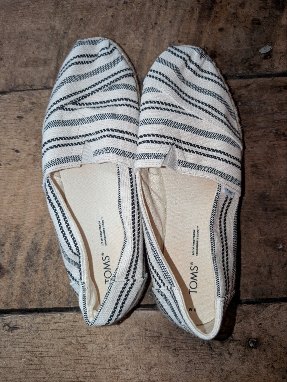 Toms Blue And White Striped Loafers